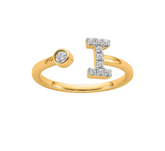 9K YG 0.15ct F VS LGD INITIAL "I" RING